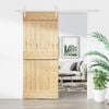 vidaXL Sliding Door with Hardware Set 33.5x82.7" Solid Wood Pine