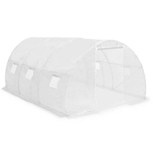 vidaXL Greenhouse White PE mesh fabric, galvanized steel 145.3ft²