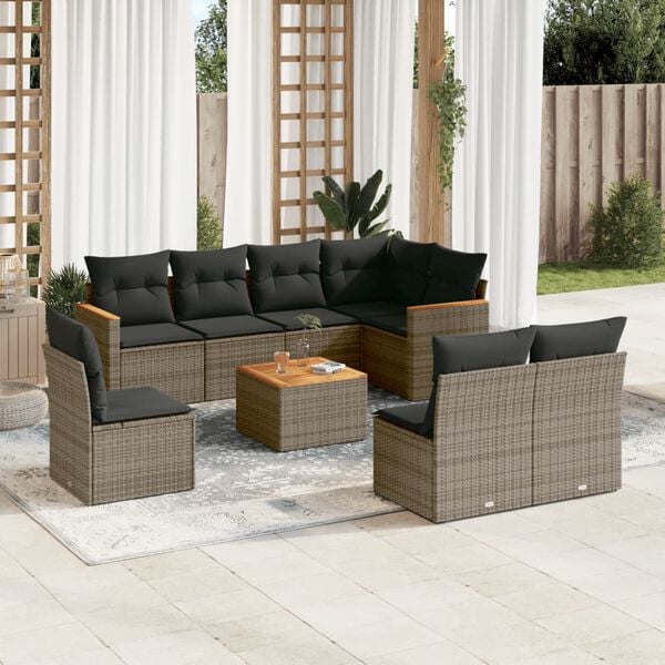 vidaXL Garden Sofa Set Gray