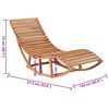 vidaXL Sun Lounger Teak Teak wood and polyester Standard Sun Lounger