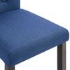 vidaXL Dining Chair Set of 4 Blue Fabric and Rubber wood Medium