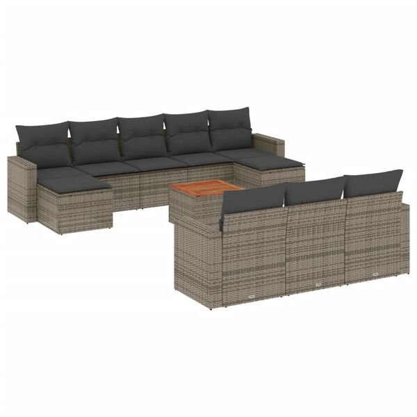 vidaXL Garden Sofa Set Set of 11 Grey