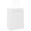 vidaXL Paper Bags 250 pcs with Handles White 21x11x28 cm