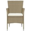 vidaXL Dining Set Beige PE Rattan Medium Light Weight Dining Set