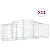 vidaXL Gabion Basket Set of 11 Silver Galvanized Iron Medium