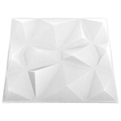 vidaXL 3D Wall Panels 24 pcs 19.7"x19.7" Diamond White 64.6 ft²