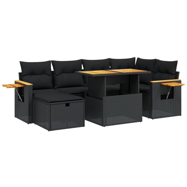 vidaXL Garden Sofa Set Black