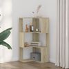 vidaXL Corner Bookcase 3-Tier Sonoma Oak 19.7x19.7x40.2" Engineered Wood