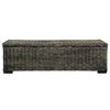 vidaXL Storage Box 47.2" Black Kubu Rattan and Solid Mango Wood