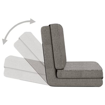 vidaXL Folding Floor Chair Light Gray Fabric