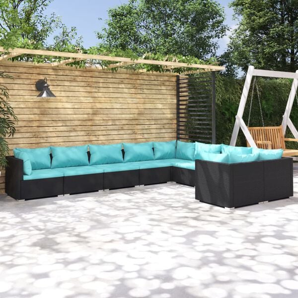 vidaXL Garden Lounge Set Black