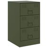 vidaXL Bedside Cabinet Set of 2 Olive green Cold-rolled steel Medium