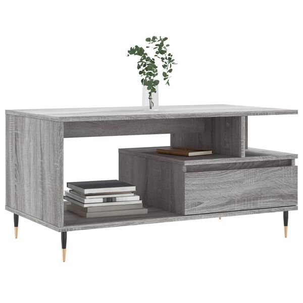 vidaXL Coffee Table Grey Sonoma Engineered wood, metal