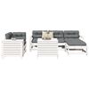vidaXL Garden Sofa Set White Solid pine wood, Plywood 7 Piece Set