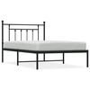 vidaXL Bed Frame Black Powder-Coated Steel 42.1 x 80.0 in Bed Frame