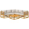 vidaXL Garden Lounge Set Light grey Real acacia wood Modular