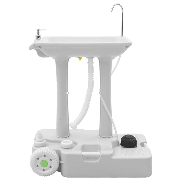 vidaXL Camping Handwash Stand with Wheels Grey