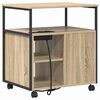 vidaXL Cabinet with Charging Station with Wheel Sonoma Oak