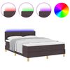 vidaXL LED Box Spring Bed Dark Brown 55.12 x 78.74 in Fabric