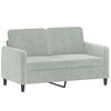 vidaXL Sofa Set Light grey 100% polyester velvet, metal, textilene, plywood