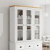 vidaXL Cabinet With Glass Doors White and Brown