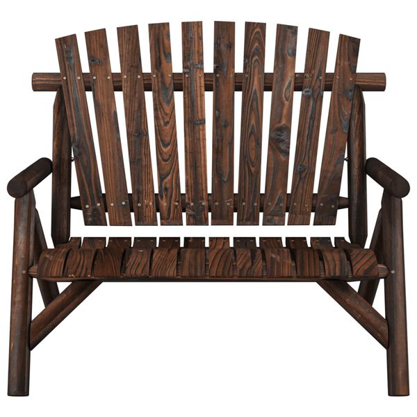 vidaXL Garden Bench Burned Wood Solid spruce wood Medium Durable