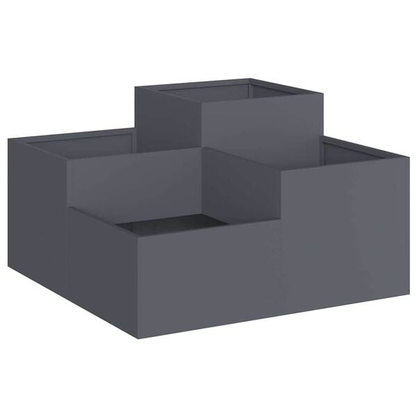 vidaXL Garden Planter Anthracite 100 x 100 x 48 cm Steel