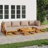 vidaXL Garden Lounge Set Taupe Solid Acacia Wood, 100% Polyester