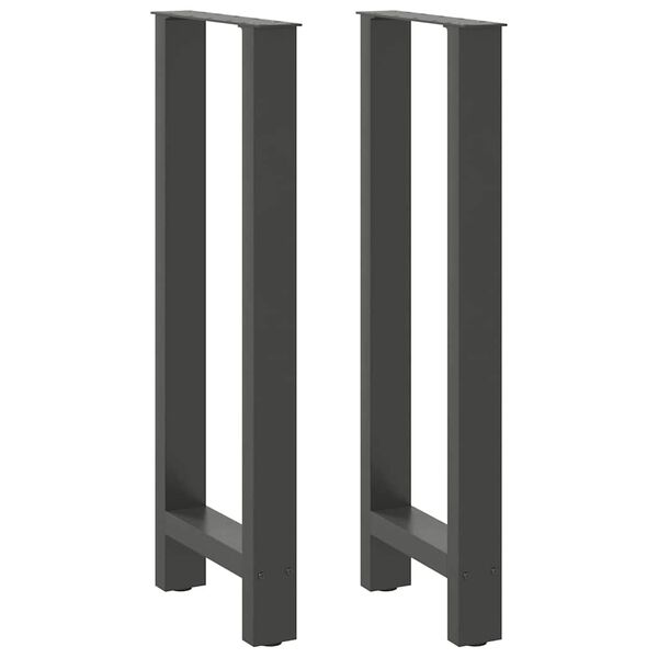 vidaXL Bar Table Legs Anthracite 2 pcs 15.7"x(39.4"-39.8") Steel