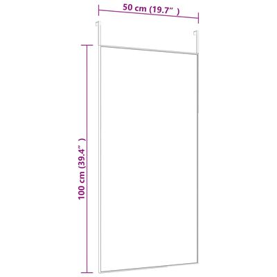 vidaXL Door Mirror Black 19.7"x39.4" Glass and Aluminum