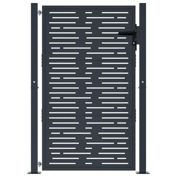 vidaXL Garden Gate Anthracite 39.4x49.2" Steel Square Design