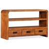 vidaXL TV Cabinet Brown Solid Acacia Wood with Acacia Finish