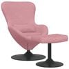 vidaXL Egg Chair with Footstool Pink 24.80 x 28.74 x 35.43 in Velvet