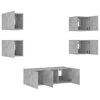 vidaXL TV Wall Unit Concrete gray Engineered wood Medium TV Wall Unit
