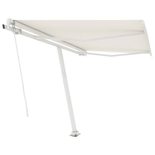vidaXL Retractable Awning Cream Aluminum, Polyester with PU coating