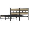 vidaXL Bed Frame Sonoma Oak Steel, engineered wood Full Bed Frame