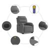 vidaXL Electric Stand Up Massage Recliner Chair Dark Gray