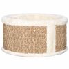 vidaXL Cat Basket Beige Flakeboard, plush, seagrass 14.2 in diameter