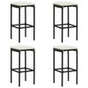 vidaXL Garden Bar Set Black PE rattan, powder-coated steel, polyester