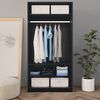 vidaXL Wardrobe Black Engineered wood Compact Wardrobe Rectangular