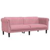 vidaXL Sofa Set Pink Velvet (100% polyester), plywood, solid wood