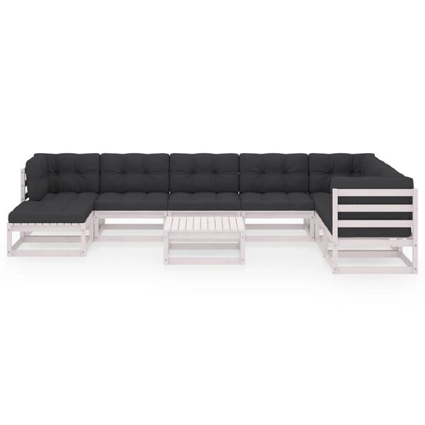 vidaXL Garden Lounge Set White and Anthracite