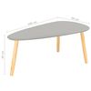 vidaXL Coffee Table Set of 2 Grey Solid pinewood legs and MDF top Simple
