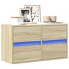 vidaXL TV Wall Cabinet Sonoma Oak Engineered Wood Medium Wall Mounting