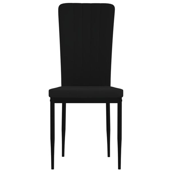vidaXL Dining Chair Set of 2 Black Velvet, Iron, Plywood Standard