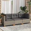 vidaXL Garden Sofa Set of 3 Grey