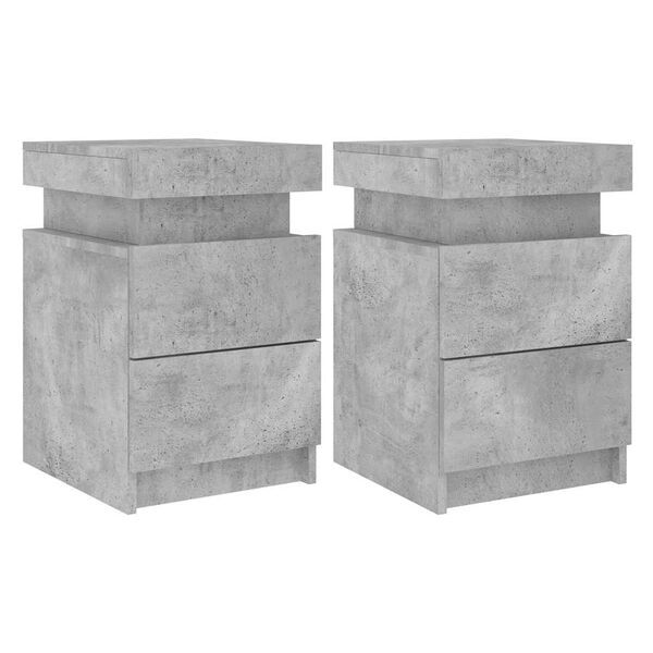 vidaXL Nightstand Set of 2 Concrete Grey Engineered Wood Small
