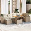 vidaXL 5 Piece Patio Sofa Set with Cushions Beige Poly Rattan Acacia
