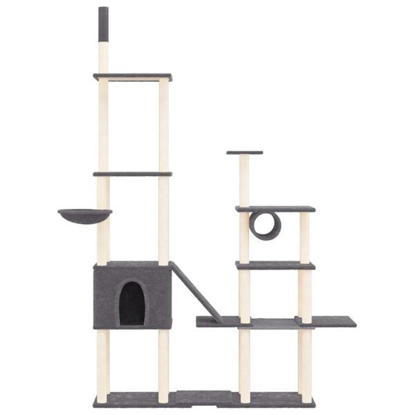 vidaXL Cat Tree Dark Grey Engineered Wood Extra Large Durable Cat Tree