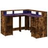 vidaXL Desk Smoked oak Engineered wood Compact Corner Desk Modern
